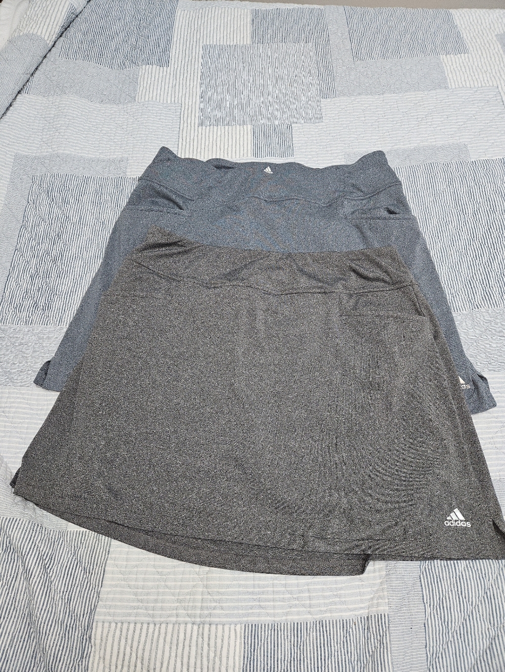 Adidas Women's Golf/Tennis Skorts  in Charcoal Gray and Heather Gray.  Set Of 2.